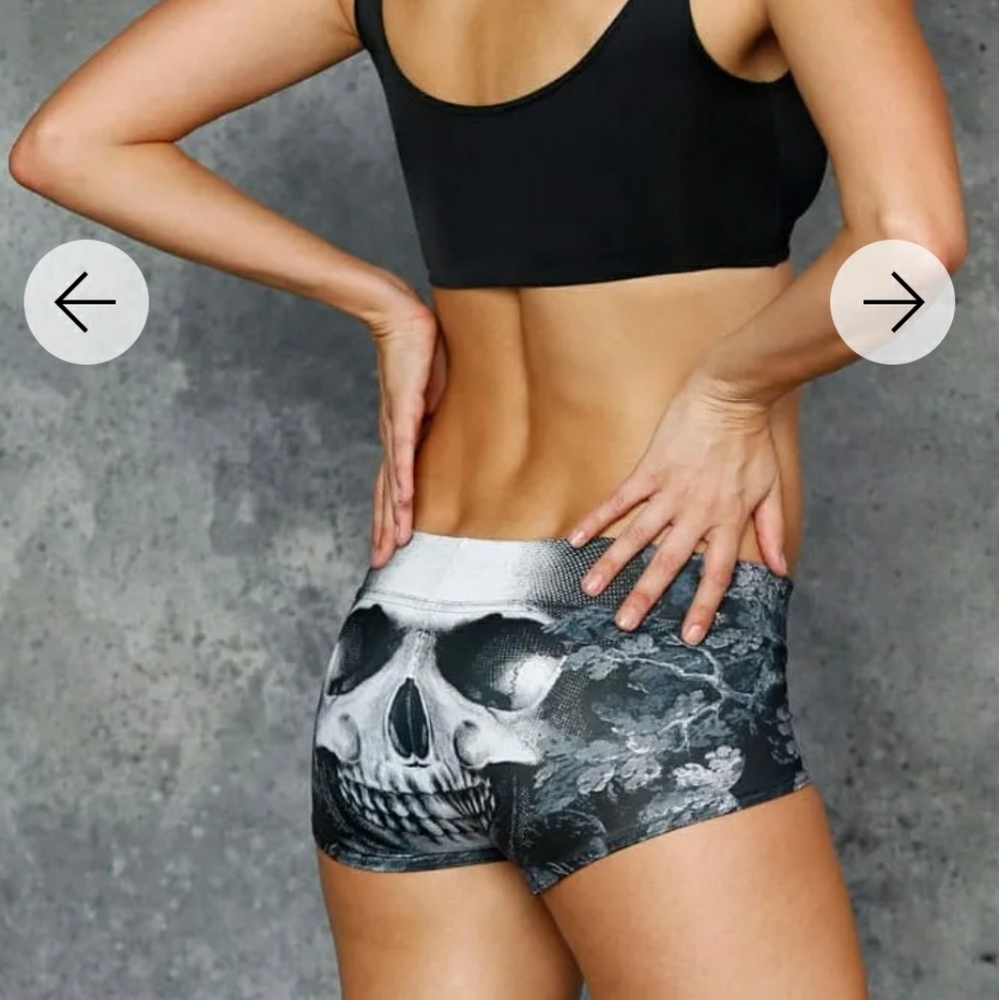 Black Milk Clothing Skull Black Short Shorts
